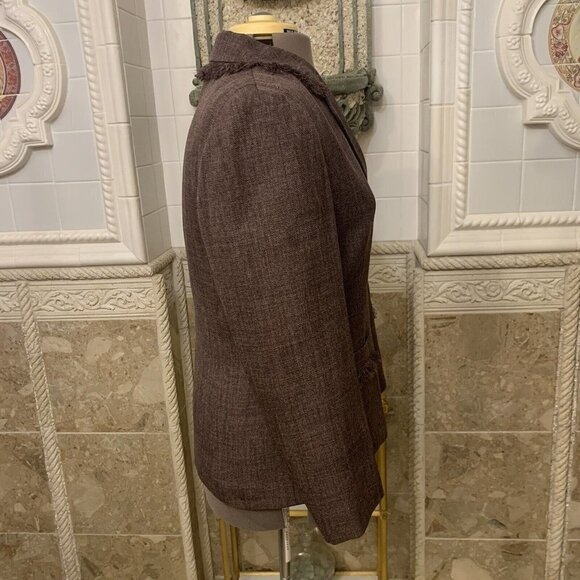 Worthington. Size 14. Purple Fringe Jacket. Lined. Long Sleeve. Pockets. WTC - Picture 4 of 6